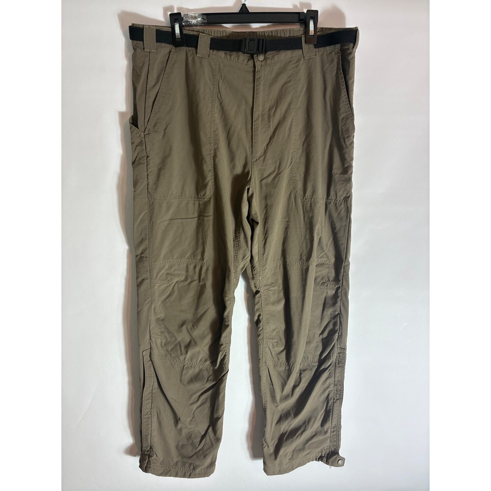 LL Bean Mens 38x30 Nylon Hiking Pants Brown Belted Gorpcore Utility 0AT05